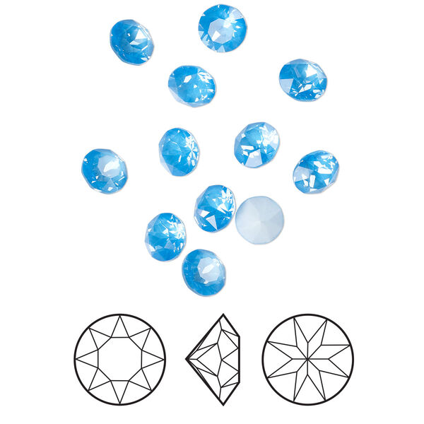 Chaton 12pk crystal electric blue ignite LacquerPRO, Crystal Passions® 6.14-6.32mm round SS29 1088 image number 0