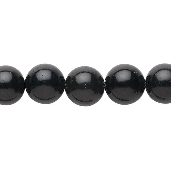 Black obsidian 1pkg1, round bead natural 15.5-16 inch 10mm image number 0