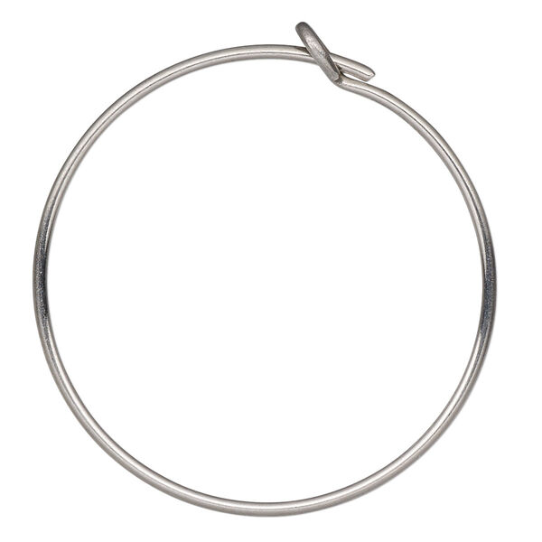 Hoop, stainless steel, 21mm round. Sold per pkg of 5-pair. image number 0