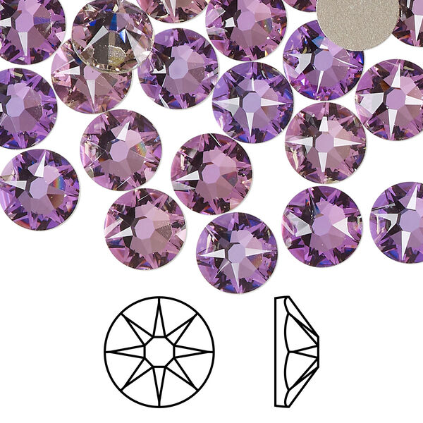 Flat back 144pk crystal vitrail light foil back, Swarovski® 8.412-8.672mm rose round SS40 2088 image number 0