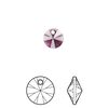 Drop 12pk amethyst, Crystal Passions® 8mm pendant mini disk 6428 image number 0