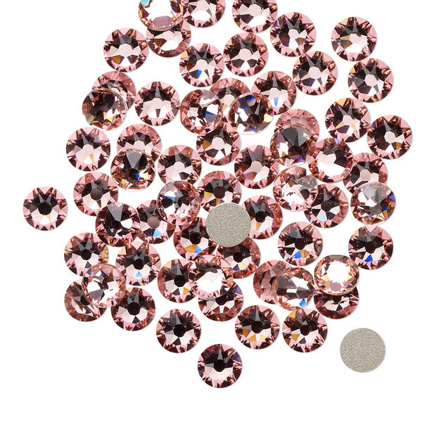 Flat back 1440pk light rose foil back, Swarovski® 4.6-4.8mm rose round SS20 2088 image number 0