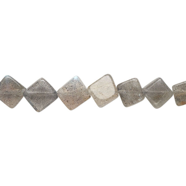 Labradorite 1pkg1, hand-cut flat diamond bead natural 13 inch 7x7mm-8x8mm image number 0