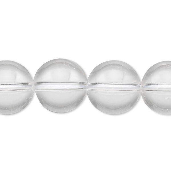 Quartz crystal 1pkg1, round bead natural 8 inch 14mm image number 0