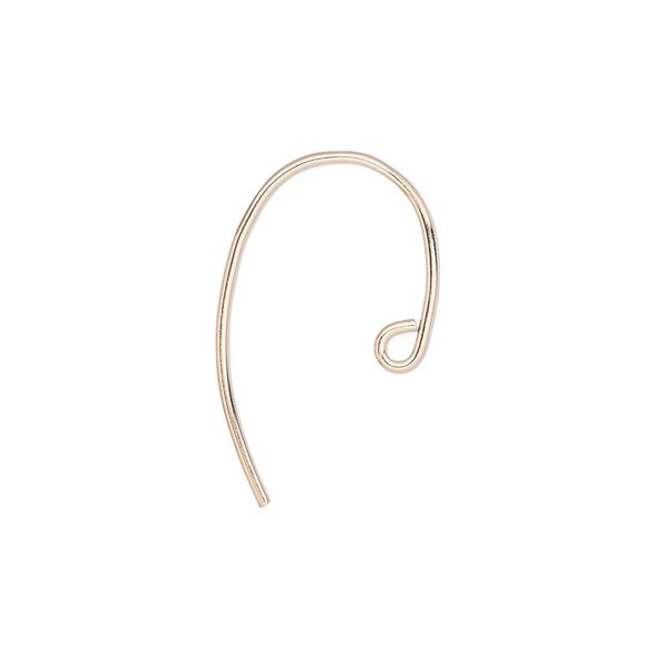 Ear wire fishhook 1pkg2 14Kt rose gold-filled, 12mm / open loop, 20 gauge 1 pair image number 0