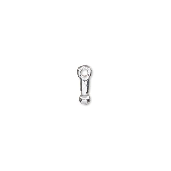Charm, silver-finished "pewter" (zinc-based alloy), 7.5x3mm exclamation mark. Sold per pkg of 2. image number 0