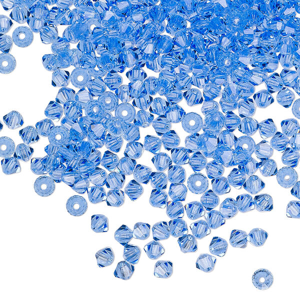 Bead 144pk sapphire, Preciosa Czech crystal 3mm bicone image number 0