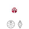 Drop 144pk Siam, Swarovski® 8mm pendant mini disk 6428 image number 0