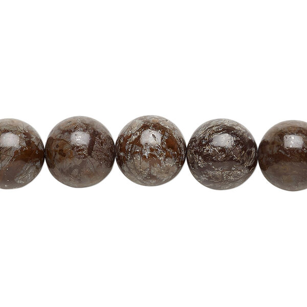 Brown snowflake jasper 1pkg1, round bead natural 15.5-16 inch 10mm image number 0
