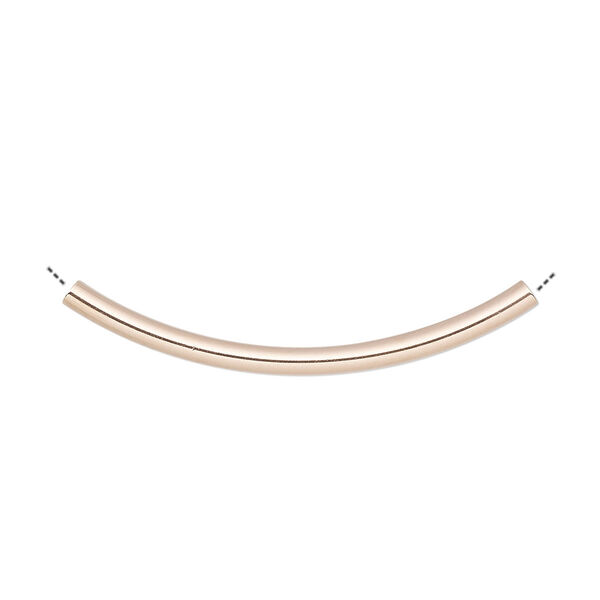 Bead, 14Kt rose gold-filled, 30x2mm curved tube. Sold individually. image number 0