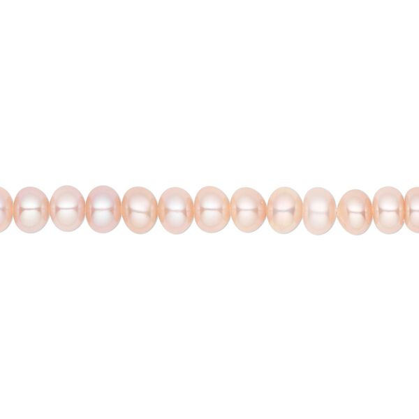 Pearl, White Lotus™, cultured freshwater, mauve, 5.5-6mm button, B- grade, Mohs hardness 2-1/2 to 4. Sold per 16-inch strand. image number 0