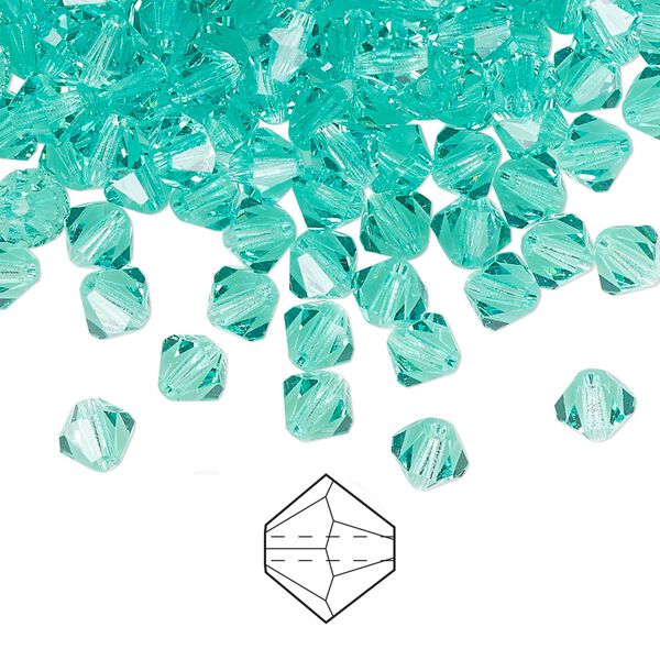 Bead 144pk Caribbean Sea, Preciosa Czech crystal 5mm bicone image number 0