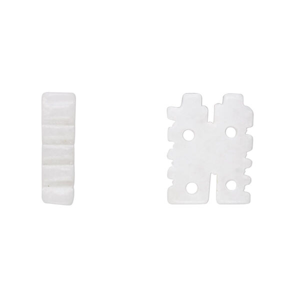 Snow quartz 1pkg2, square bead double happiness symbol natural 16x12mm image number 0