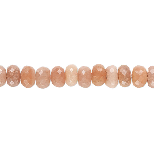 Peach aventurine 1pkg1, hand-cut faceted rondelle bead natural 14 inch 6x3mm-7x5mm image number 0