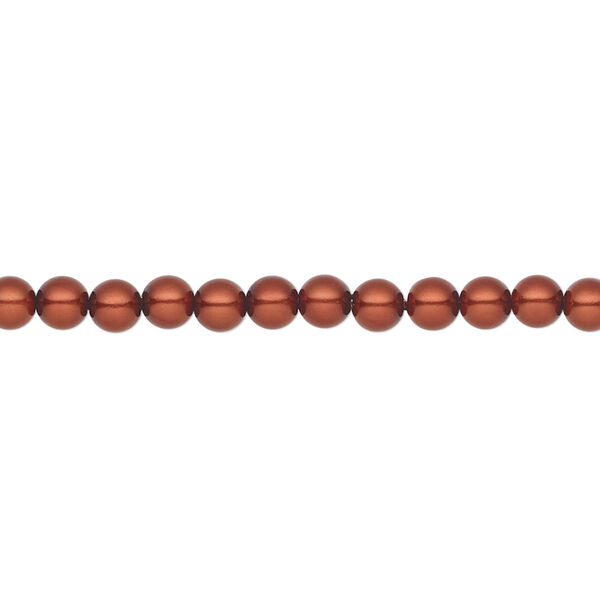 Pearl 600pk dark copper, Preciosa Czech crystal 4mm round image number 0