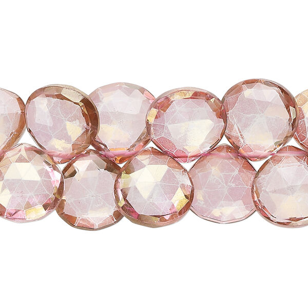 Quartz crystal 1pkg1, hand-cut top-drilled faceted puffed teardrop bead B grade, 7 inch 9-13mm image number 0
