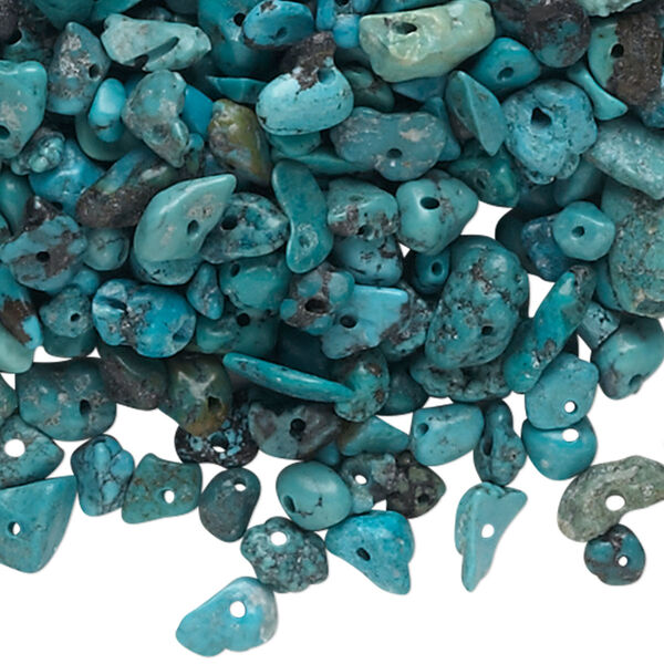 Turquoise 1pkg1, top-drilled chip bead 1/4 lb mix mini to large image number 0