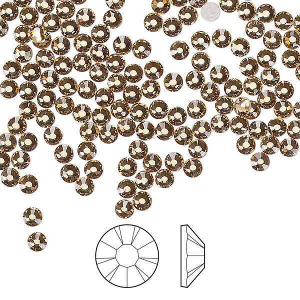 Flat back 144pk light Colorado topaz foil back, Preciosa MAXIMA Czech crystal hotfix rhinestone 2.7-2.9mm chaton rose round SS10 image number 0