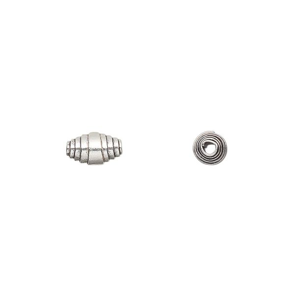 Bead, Hill Tribes, antiqued sterling silver, 7x5mm wrapped melon. Sold per pkg of 6. image number 0