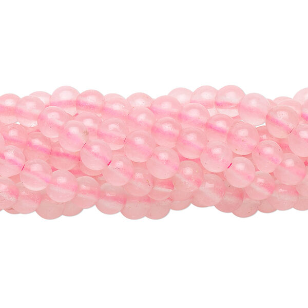 Rose quartz 1pkg10, round bead 15.5-16 inch 4mm image number 0