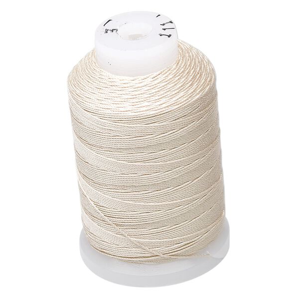 Thread, Purely Silk™, 3-ply, ecru, size E. Sold per 200-yard spool. image number 0