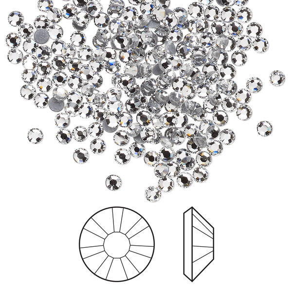 Flat back 144pk crystal foil back, Crystal Passions® hotfix rhinestone 2.3-2.5mm rose round SS8 2038HF image number 0