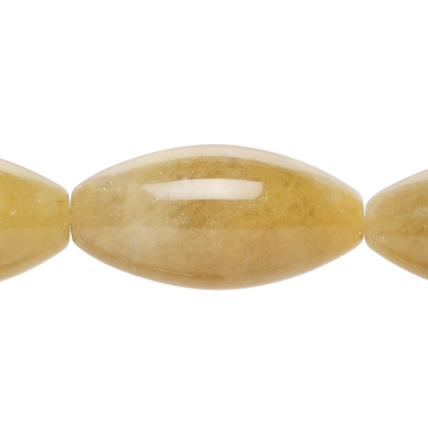 Yellow "jade" (quartz) 1pkg1, oval bead natural B grade, 8 inch 29x14mm-30x16mm image number 0