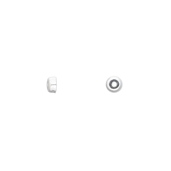 Bead cap, sterling silver, 4x2mm round, fits 2.5-3mm bead. Sold per pkg of 10. image number 0
