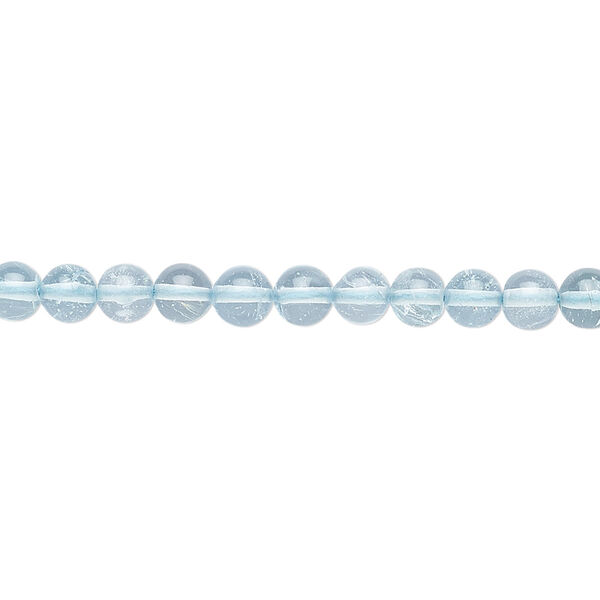 Sky blue topaz 1pkg1, hand-cut round bead 8 inch 4mm image number 0