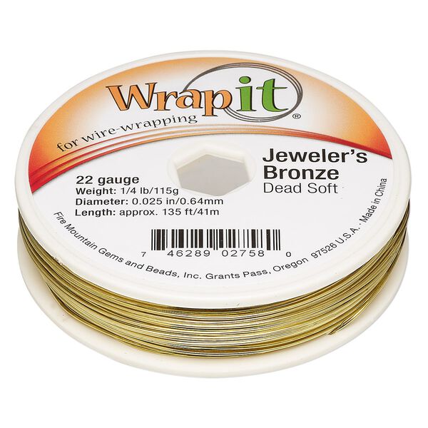 Wire, Wrapit®, jeweler's bronze, dead-soft, round, 20 gauge. Sold per 0.25-pound spool, approximately 82 feet. image number 0