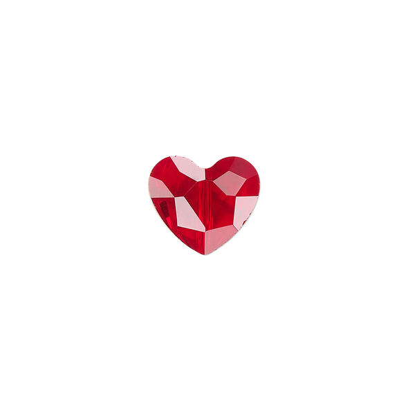 Bead 2pk transparent red, Celestial Crystal® 12x10mm heart image number 0