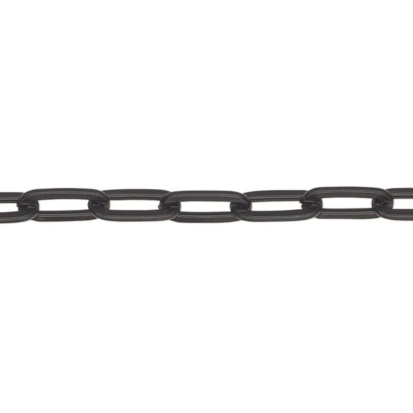 Chain, anodized aluminum, black, 4.5mm paperclip. Sold per pkg of 5 feet. image number 0