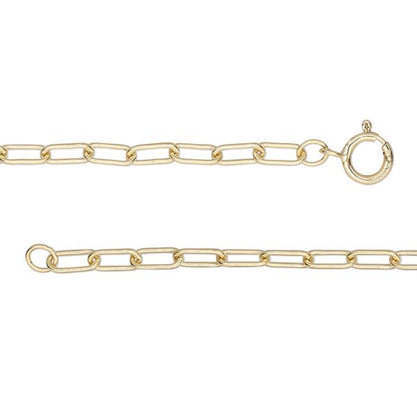 Chain, 14Kt gold-filled, 2.6mm paperclip, 20-inches with springing clasp. Sold individually. image number 0