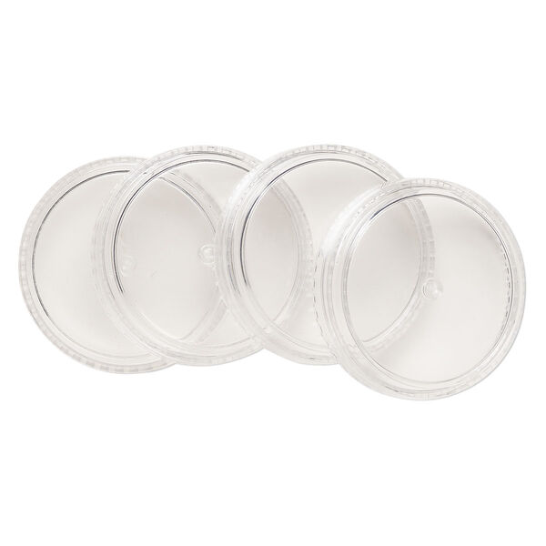 Organizer cap, Space Saver, plastic, clear, 2-inch round. Sold per pkg of 4. image number 0