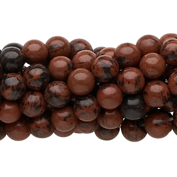 Mahogany obsidian 1pkg10, round bead natural C grade, 15.5-16 inch 6mm image number 0