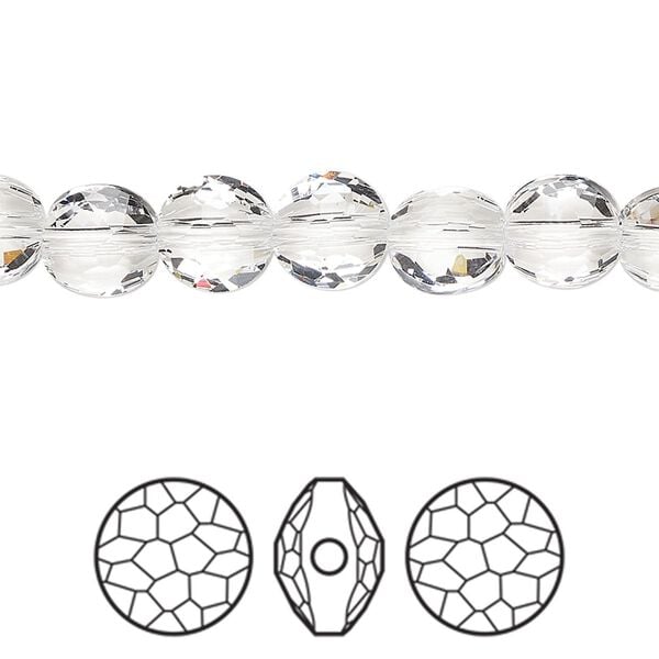 Bead 4pk crystal, Crystal Passions® 8mm puffed round 5034 image number 0