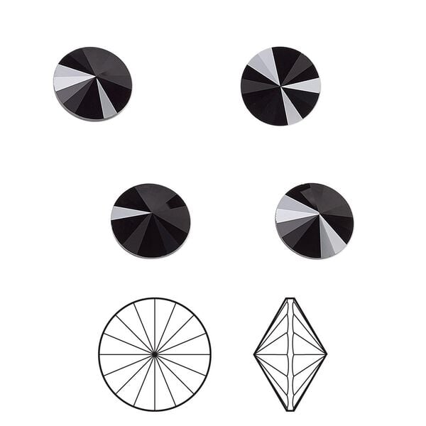 Chaton 8pk jet, Crystal Passions® 8.16-8.41mm rivoli SS39 1122 image number 0