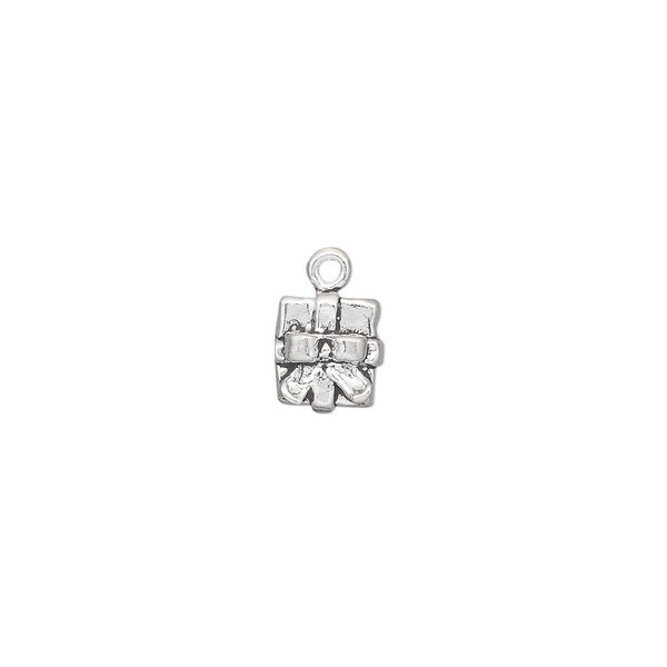 Charm, sterling silver, 8x7mm gift package. Sold individually. image number 0