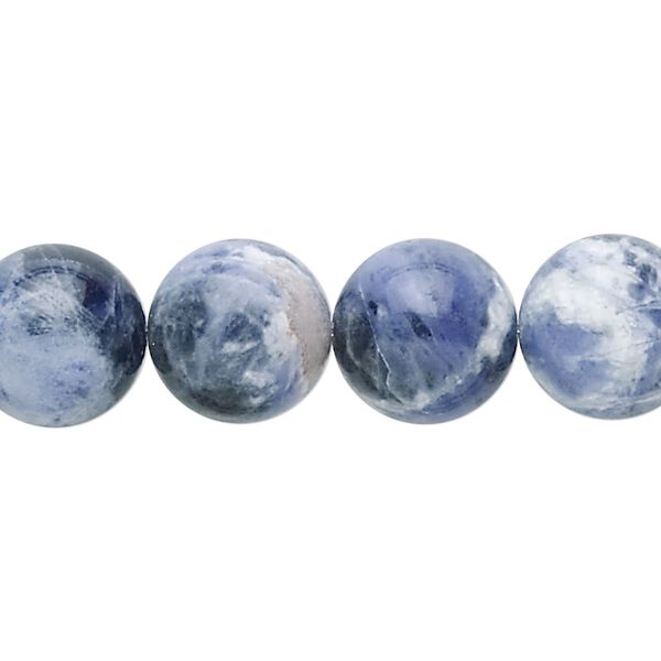 Sodalite 1pkg1, round bead natural 15.5-16 inch 12mm image number 0