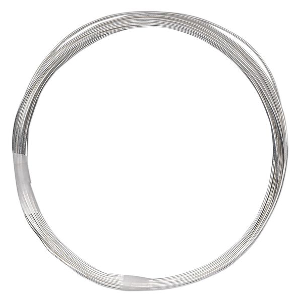 Wire, sterling silver-filled, dead-soft, round, 22 gauge. Sold per 10-foot spool. image number 0