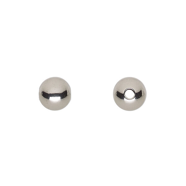 Bead, stainless steel, 8mm round. Sold per pkg of 100. image number 0