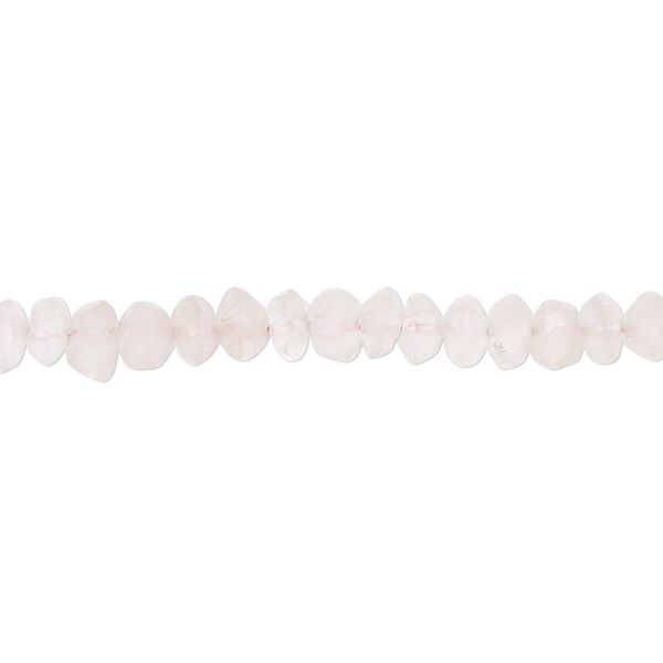 Rose quartz 1pkg1, hand-cut faceted saucer bead natural 14 inch 4x2mm-5x4mm image number 0
