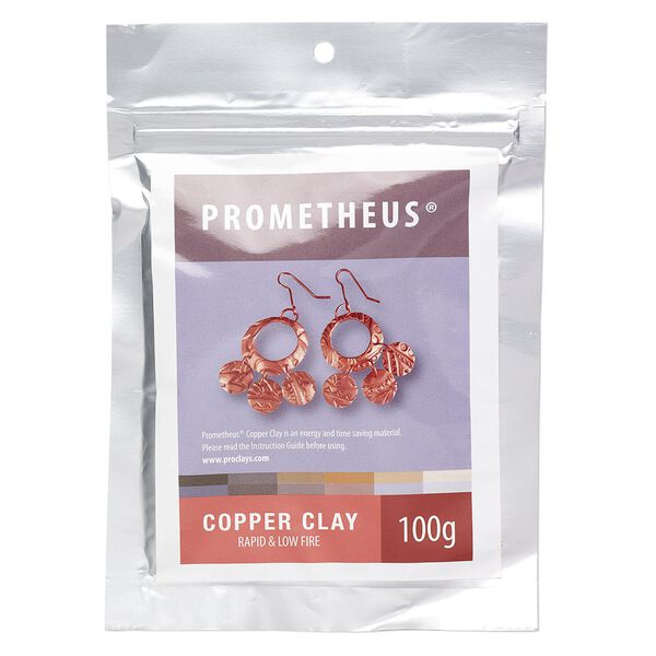 Prometheus® copper clay, pkg/100g, rapid and low fire formula. image number 0