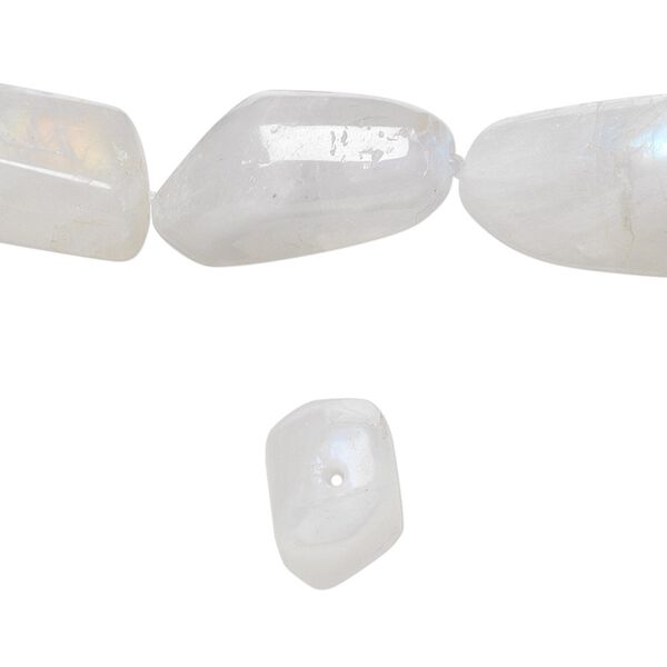 Rainbow moonstone 1pkg1, tumbled nugget bead natural 15.5-16 inch large image number 0