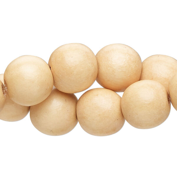 Bead cheesewood 2pk 12mm round, dyed pale orange 15.5-16 inch image number 0