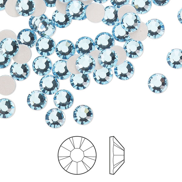 Flat back 1440pk aquamarine foil back, Preciosa MAXIMA Czech crystal rhinestone 4.6-4.8mm chaton rose round SS20 image number 0