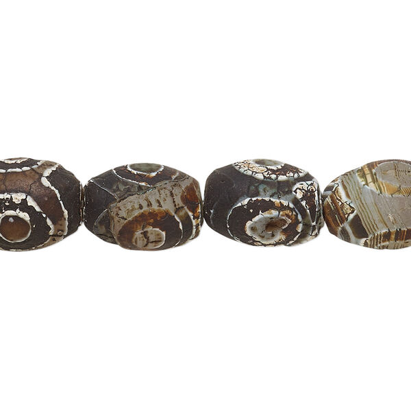 Agate 1pkg1, barrel bead 8 inch 14x10mm image number 0