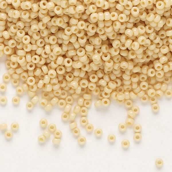 Seed bead, Miyuki, glass, pkg/25g, #11 rocaille, opaque pear, (RR-493). image number 0