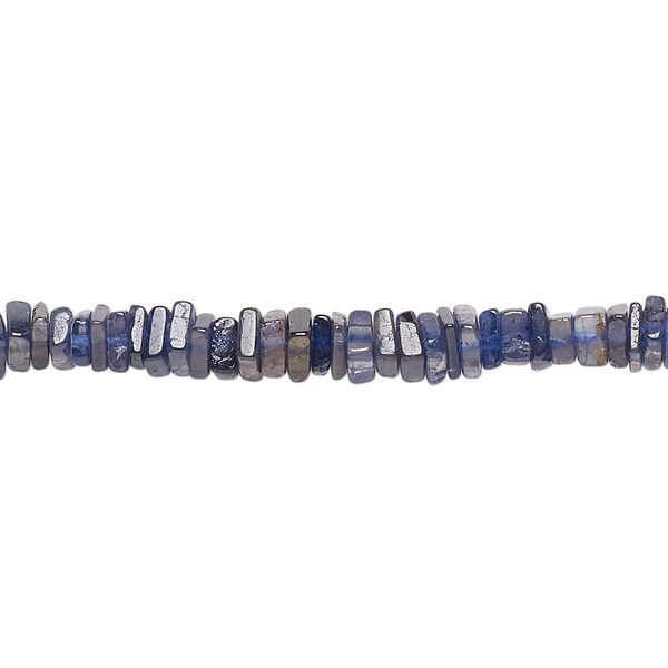 Iolite 1pkg1, hand-cut square rondelle bead 8 inch 4x1mm-4x2mm image number 0