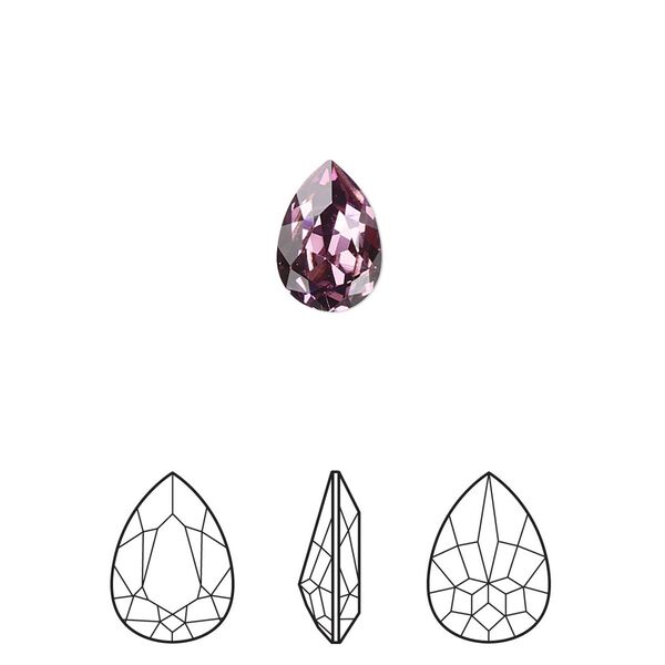 Fancy stone 4pk iris foil back, Crystal Passions® 10x7mm pear 4320 image number 0
